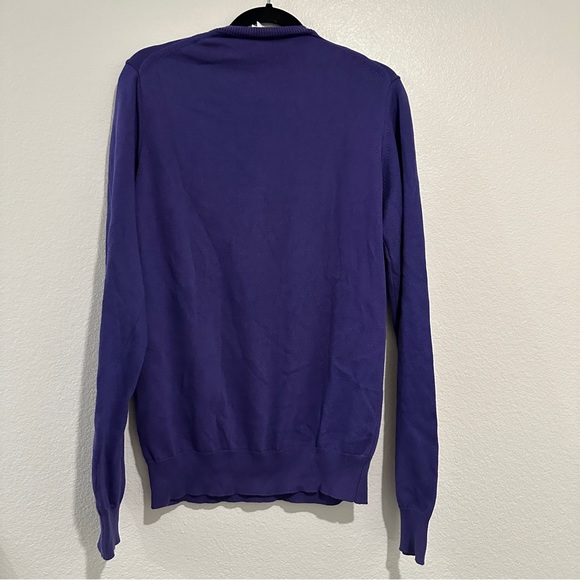 Sunspel England Purple Knit Sweater Classic Long Sleeve Pullover - Picture 2 of 5